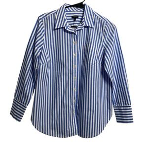 Talbots Blue and White Striped Shirt